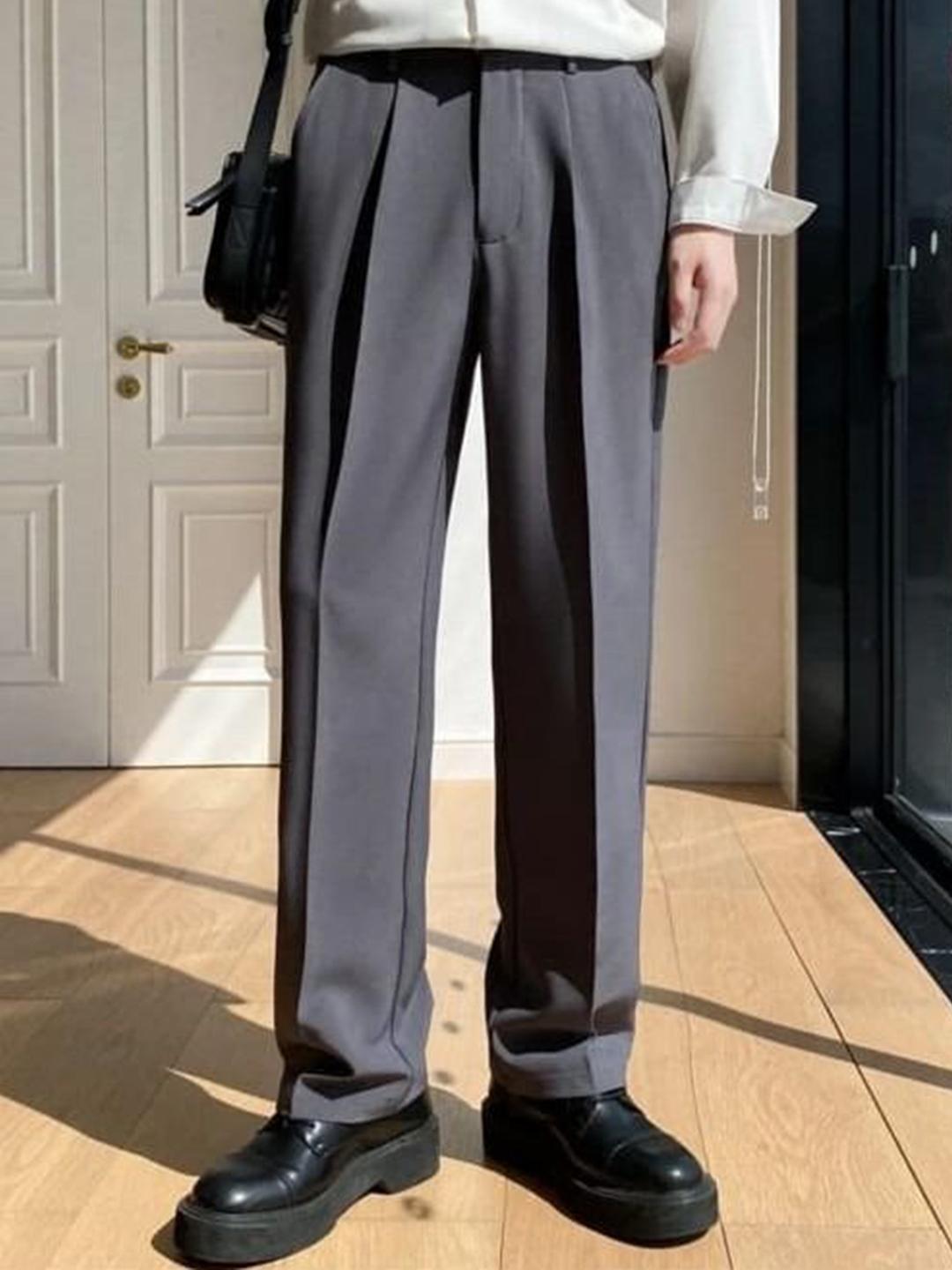Next One Men Korean Straight Fit Pleated Trousers - Image 1