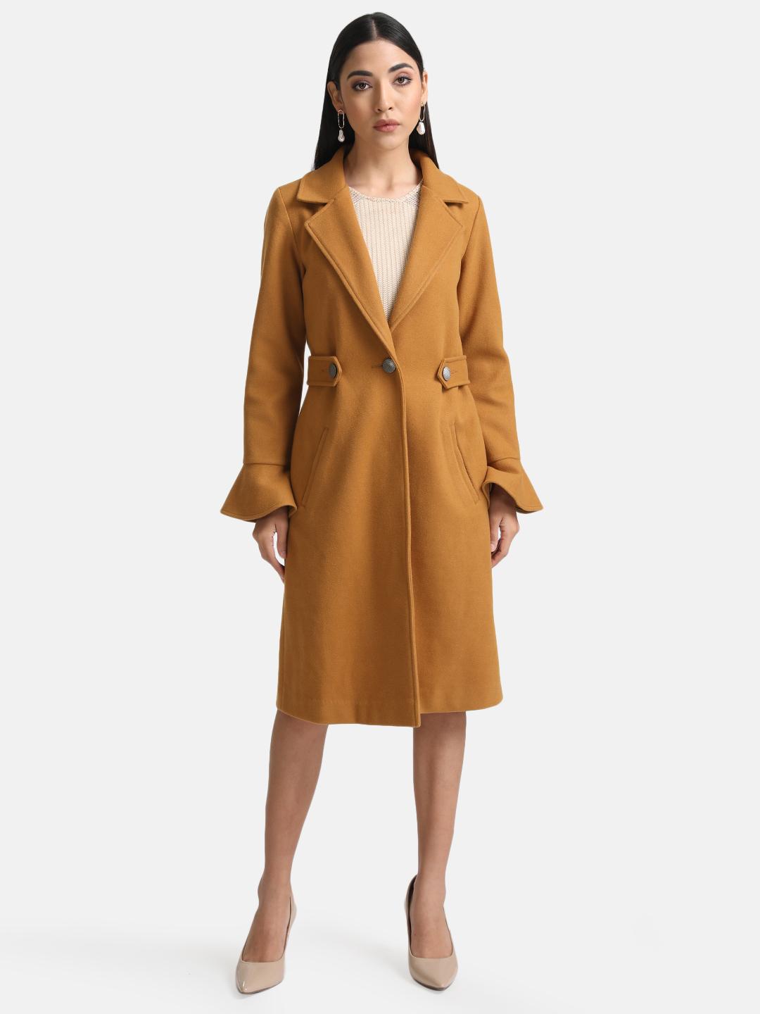Buy Kazo Women Overcoat With Peplum Sleeves - Coats for