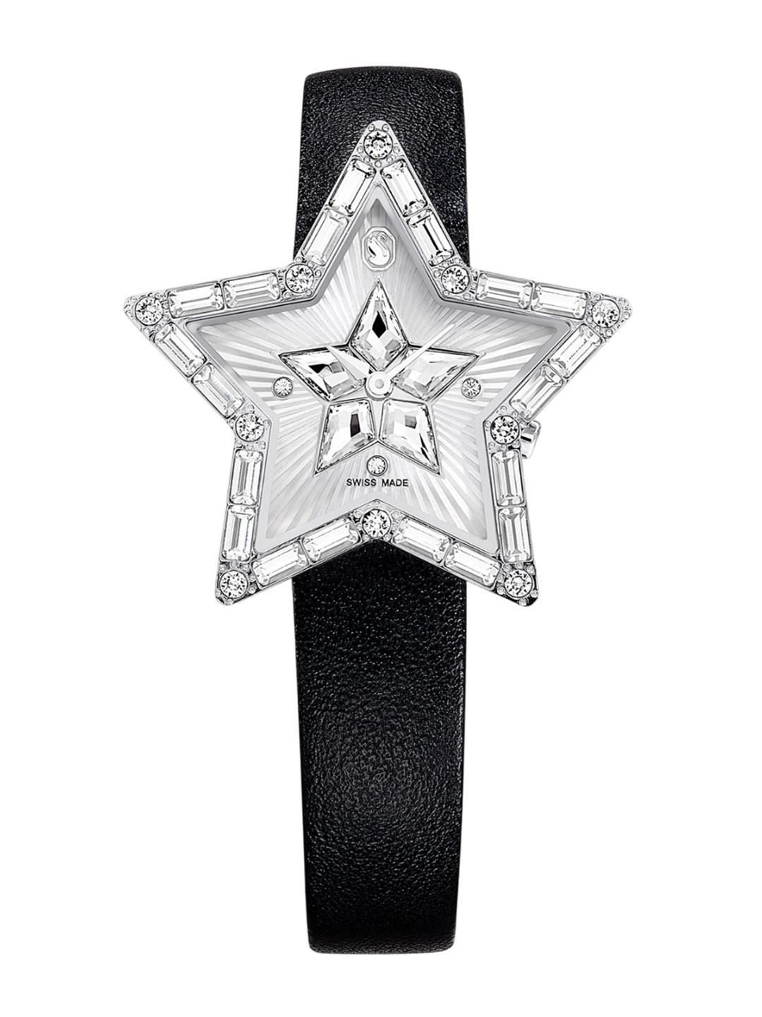 SWAROVSKI 腕時計　星 Buy SWAROVSKI Women Stella Swiss Made Leather Strap White