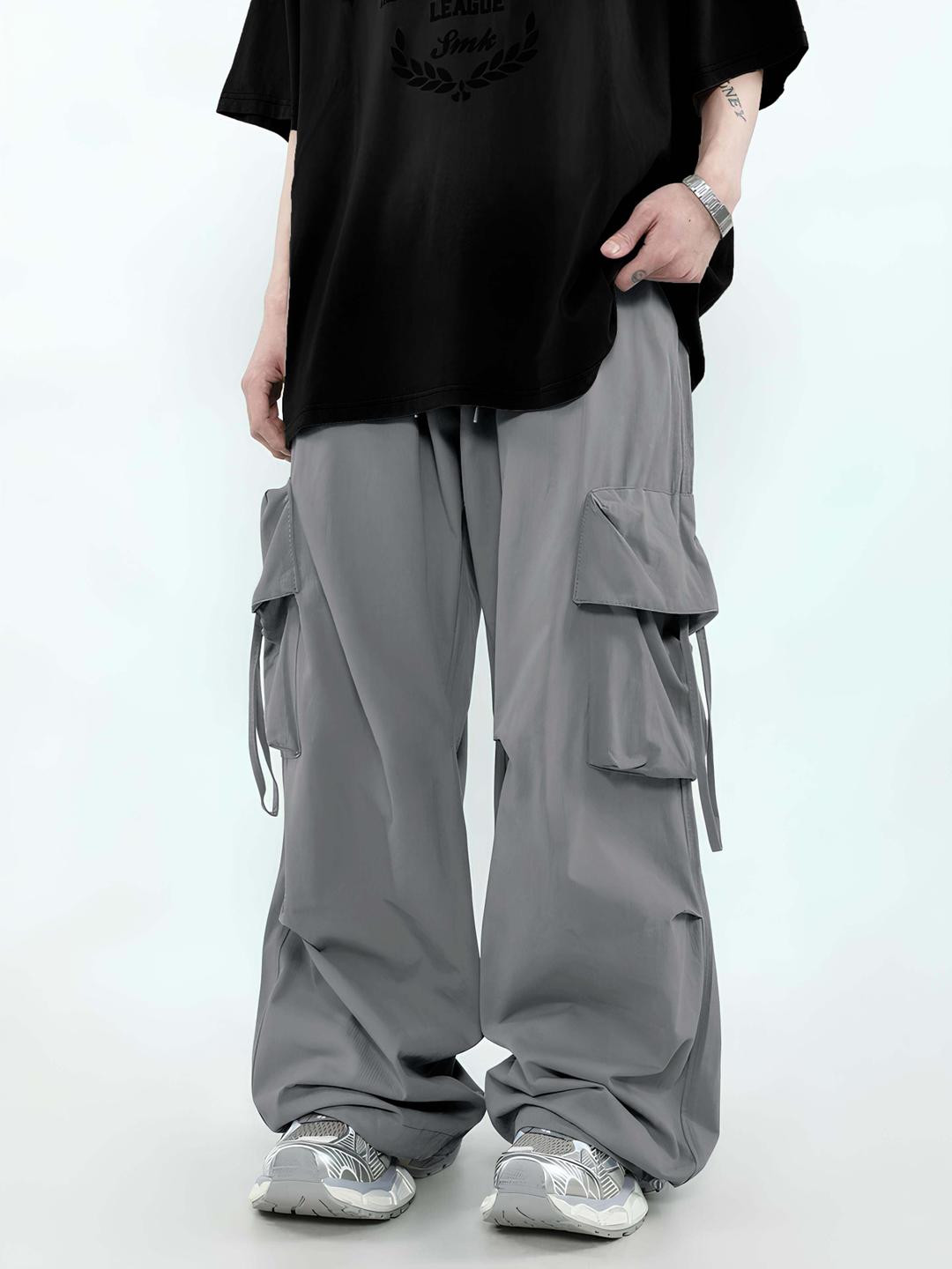 Buy Maniac Mens Solid Sliver Cement Polyester Nylon Fabric Cargo - Main Image