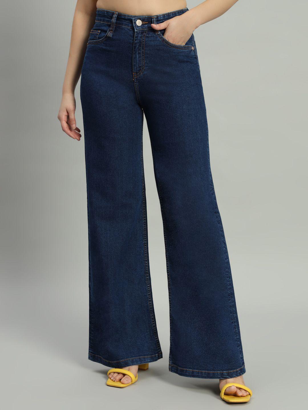 Mast & Harbour Women Wide Leg High-Rise Stretchable Jeans - Image 1