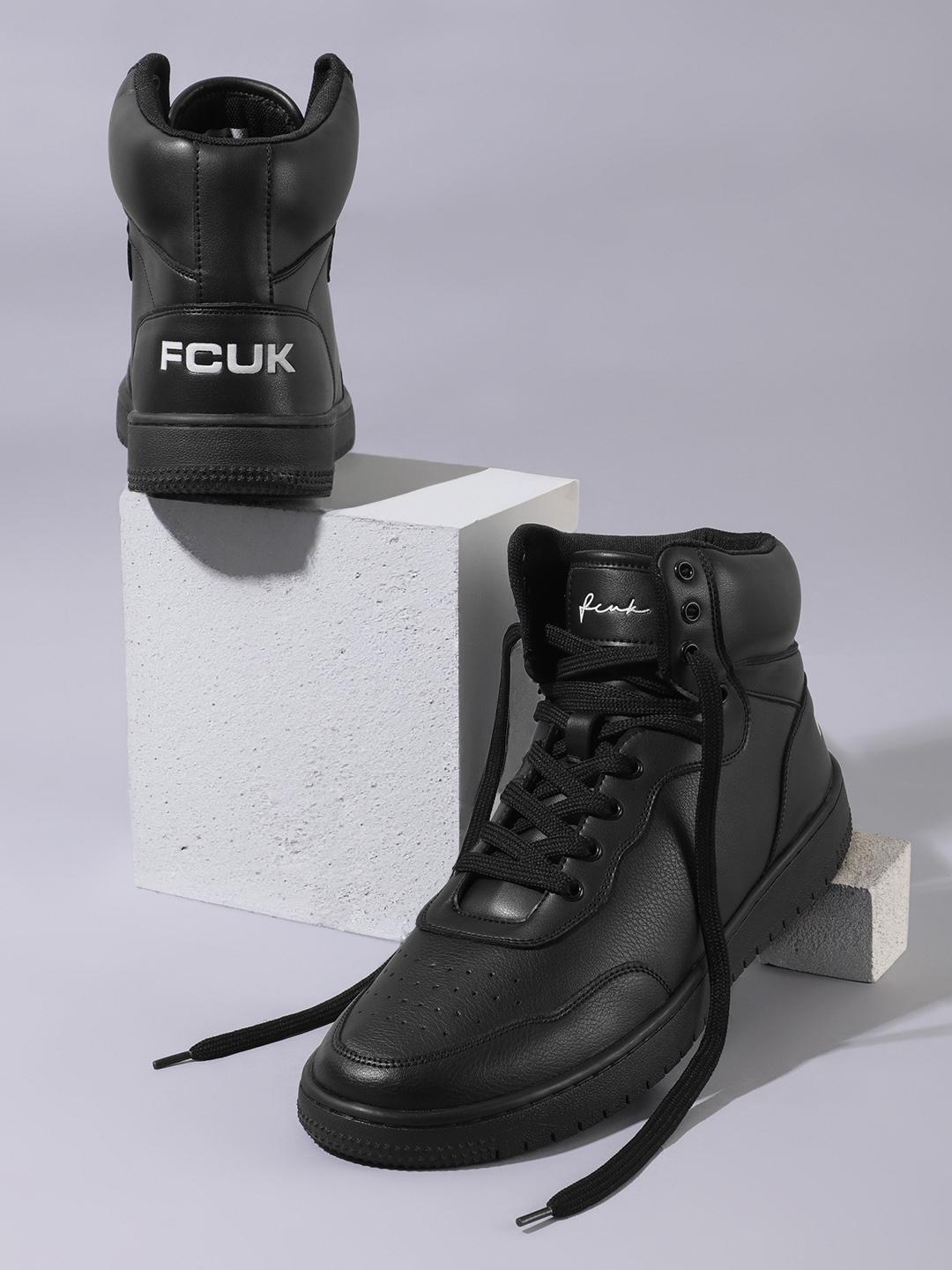 Buy FCUK Men Mid-Top Perforated Detail Sneakers Casual Shoes for