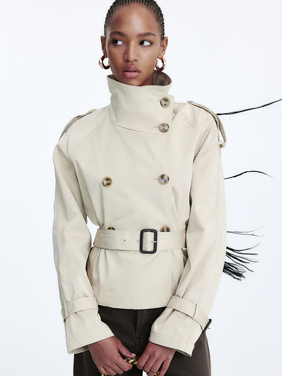 Buy H&M Short Twill Trench Coat - Coats for Women 32562363 | Myntra