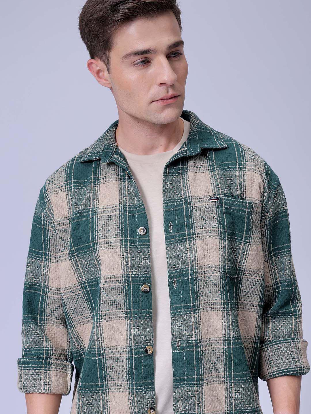 The Indian Garage Co Men Checked Cotton Casual Shirt - Image 1