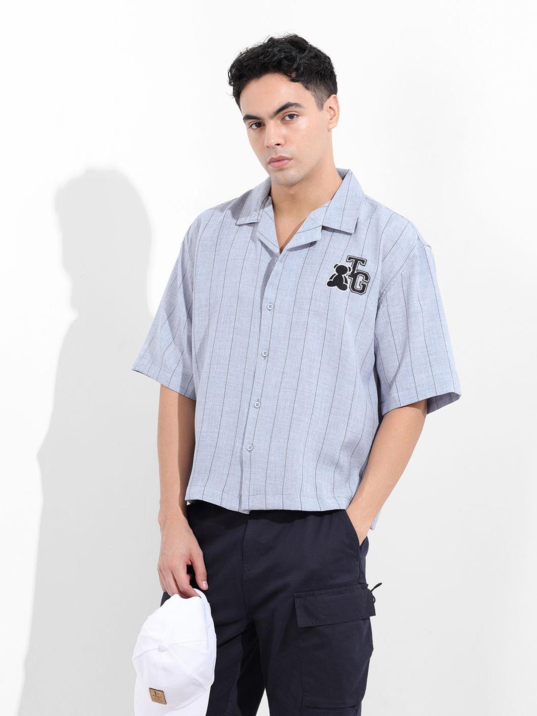 The Indian Garage Co Boxy Striped Casual Shirt - Image 1