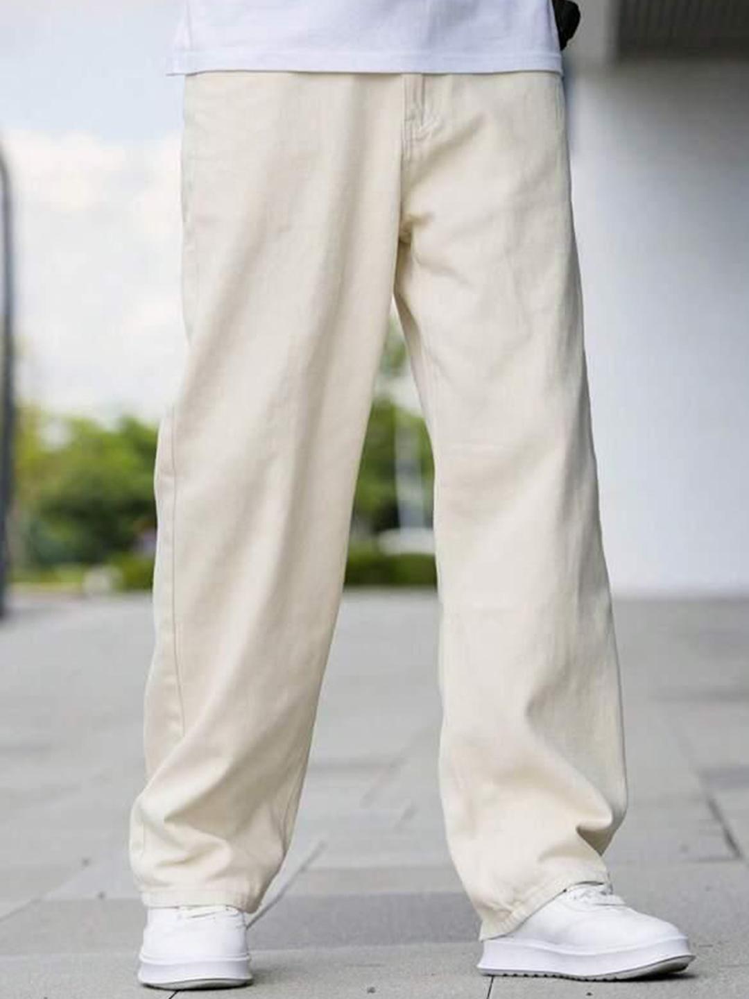 me Queen Men Wide Leg Mid-Rise Cotton Jeans - Image 1