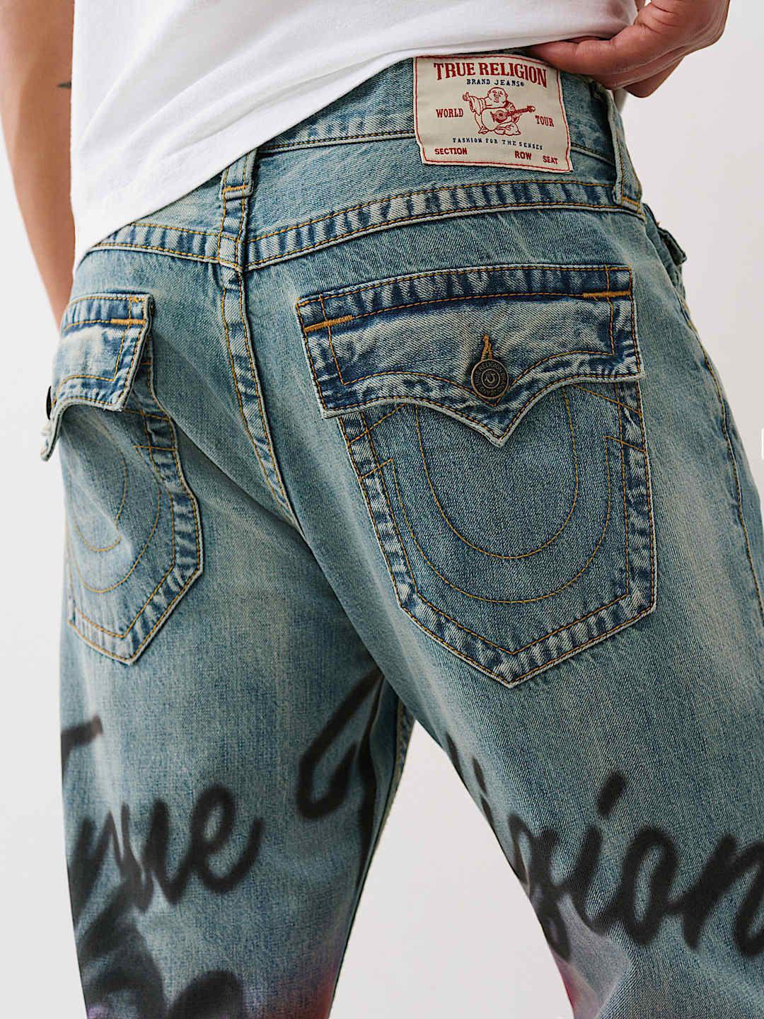 True Religion Men RICKY SN Straight Fit Mid-Rise Light Fade Jeans
