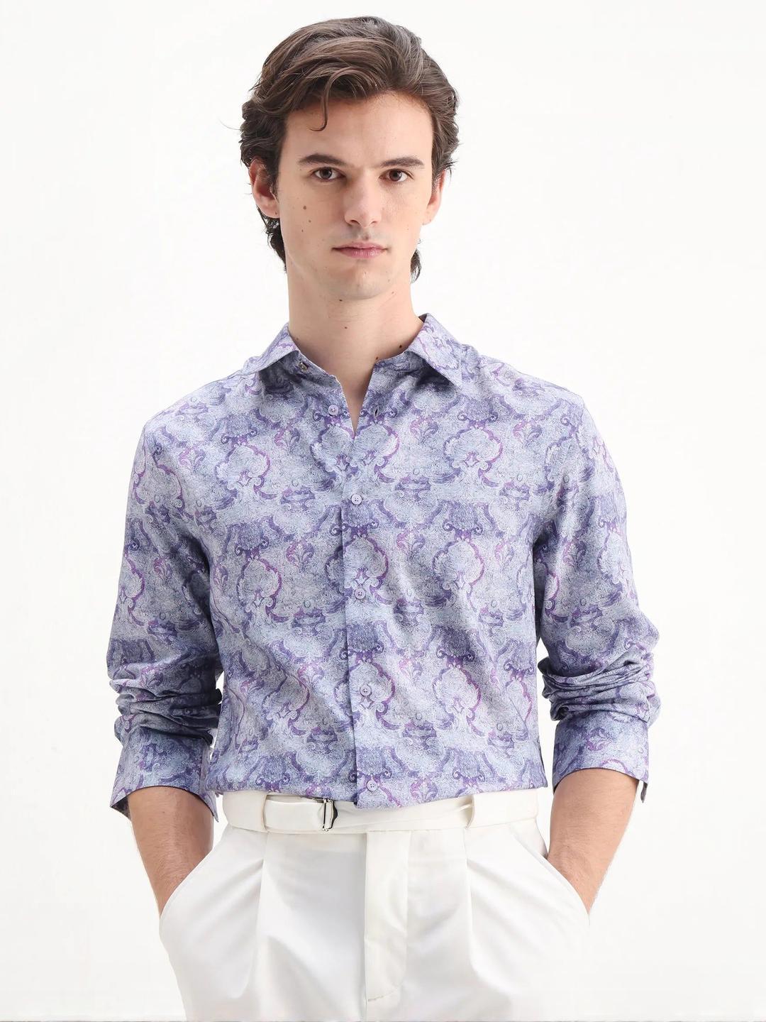 RARE RABBIT Men Comfort Printed Party Shirt - Image 1