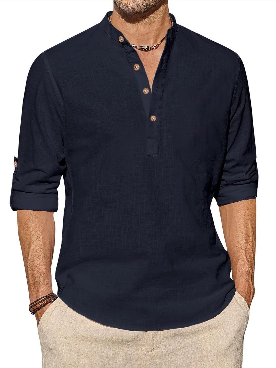 AMRIT TOP WEAR Men's Mandarin Collar Cotton Short Kurta - Image 1