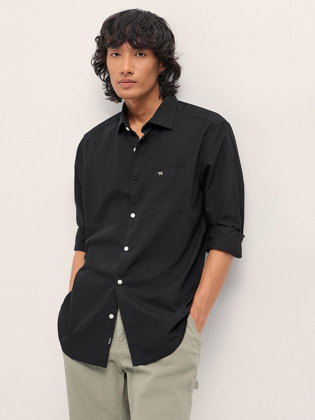 THE BEAR HOUSE Slim Fit Pure Cotton Casual Shirt - Image 1