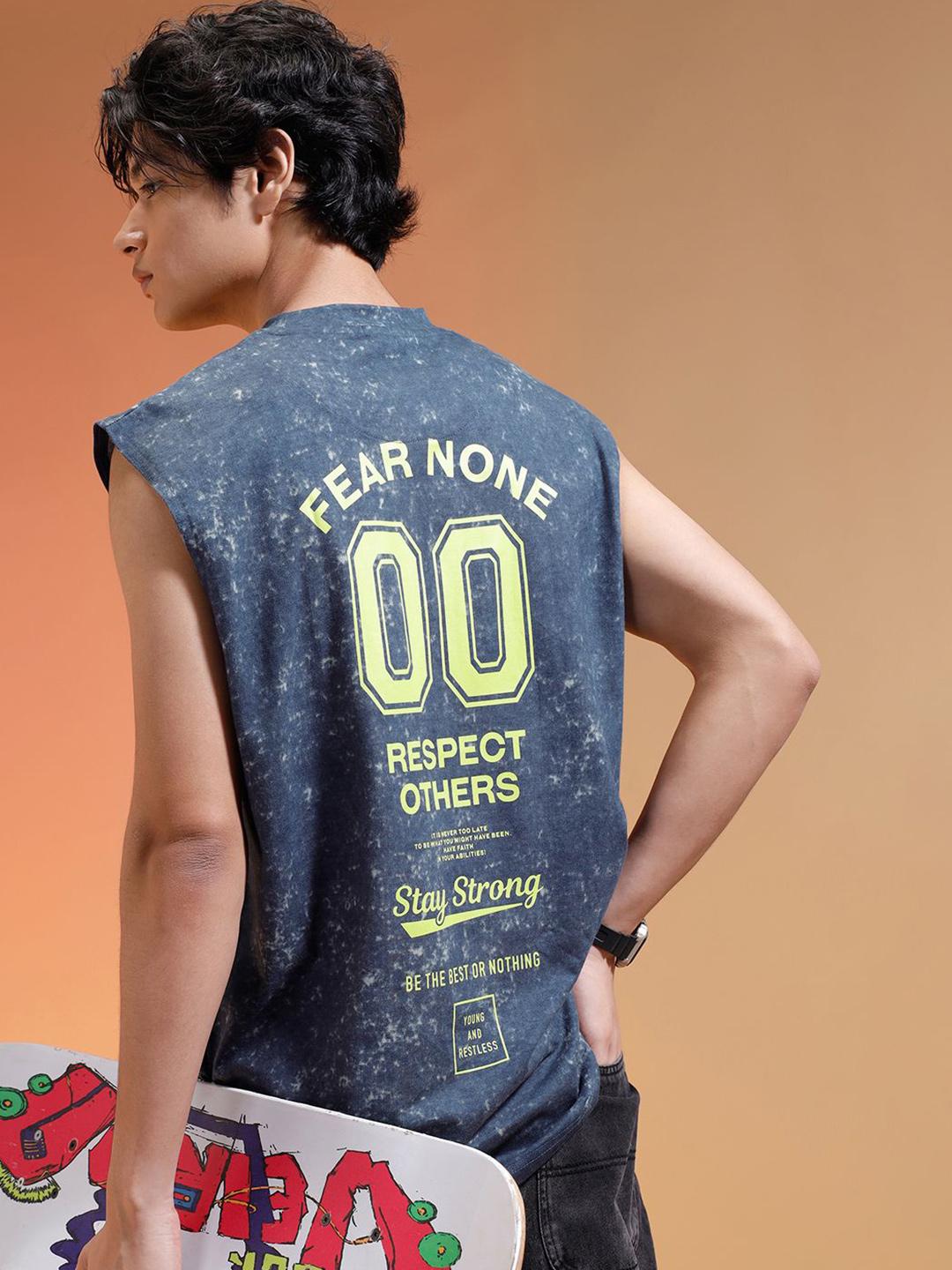 VEIRDO Men Printed Oversize Cotton Innerwear Vest - Image 1