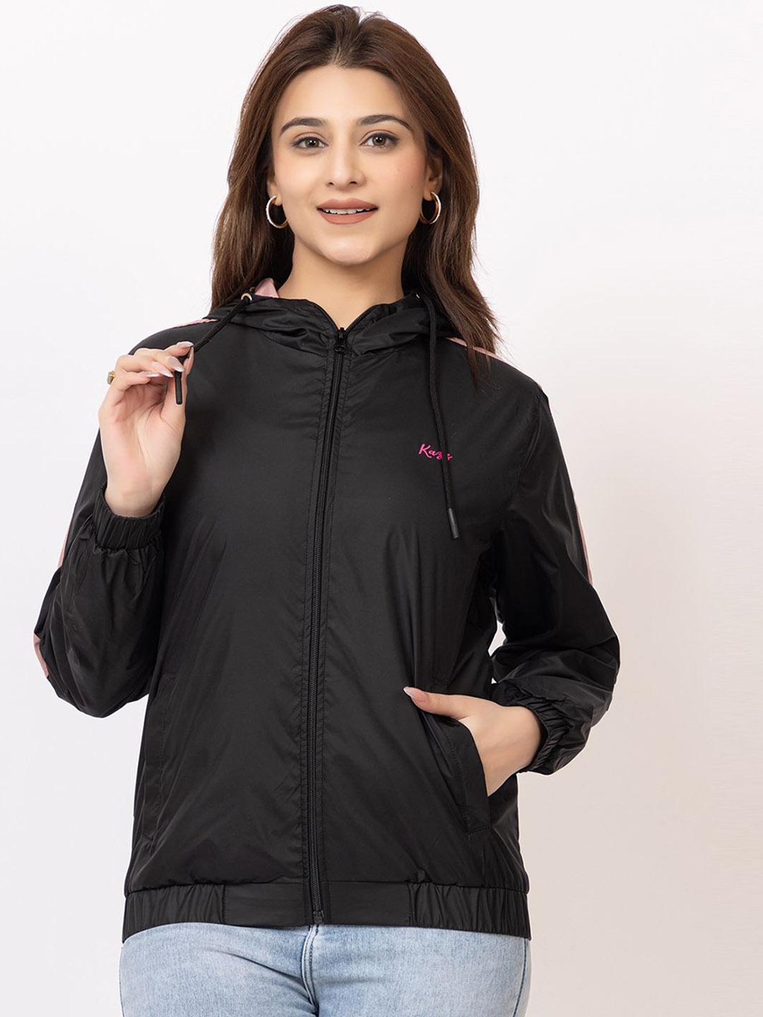 ジャケット・アウター KAJA SWITCHING JACKET SETUP 3 ovy Buy KAZZ Women Hooded Solid Windcheater Sporty Jacket - Jackets