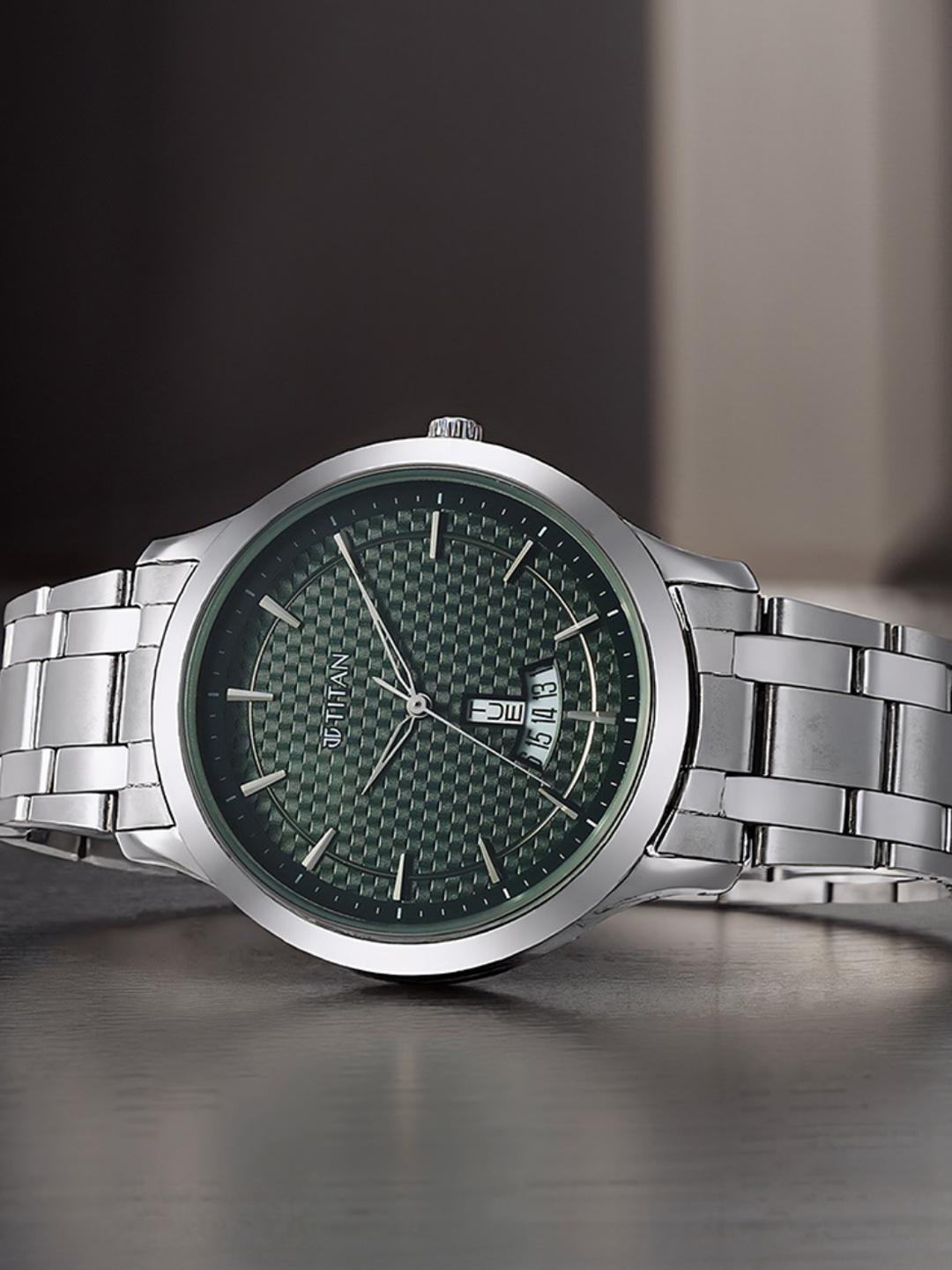 Titan Karishma Quartz Analog Watch Men Nt1825sm11 Anthracite Green