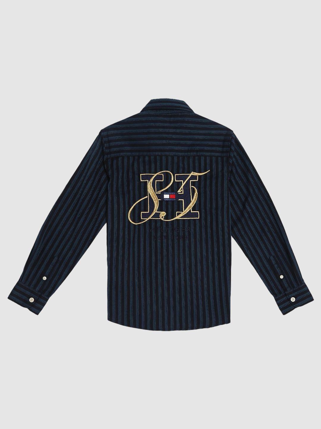 Tommy Hilfiger Boys Vertical Striped Cotton Shirt - Image 1