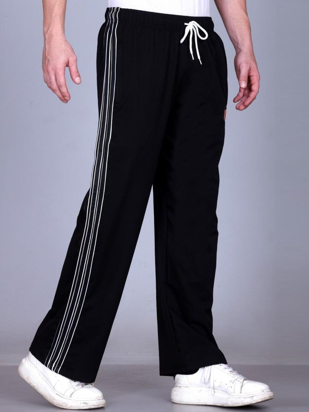 HVBK Men Straight Fit Mid-Rise Side Stripes Track Pants - Image 1