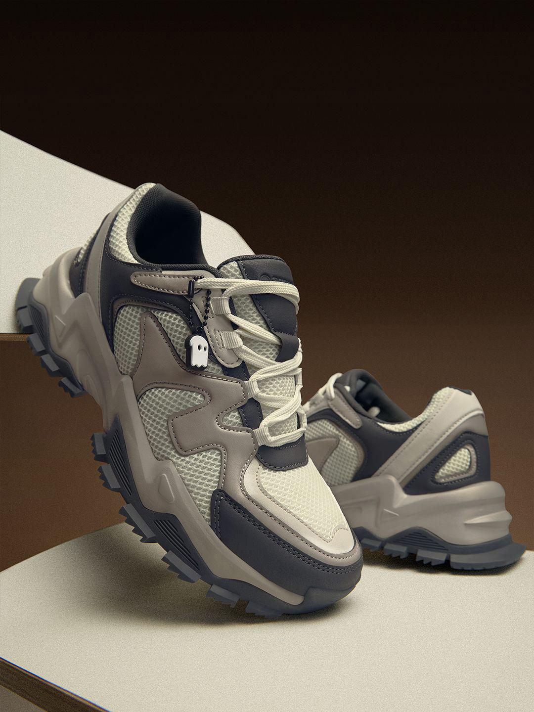The Souled Store Men Colour-block PU and EVA Low Top Sneakers