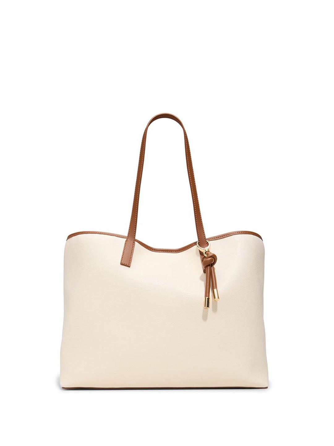 Call It Spring Textured Structured Tote Bag with Fringed