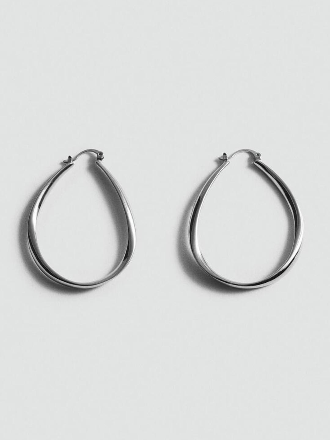 Buy MANGO Oval -Shaped Hoop Earrings Earrings for Women 31842247