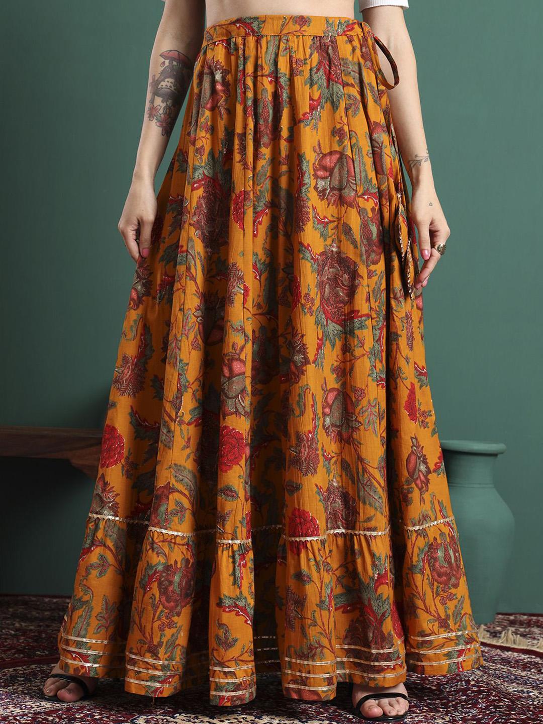 Buy KALINI Printed Flared Maxi Skirt Skirts for Women 34849294