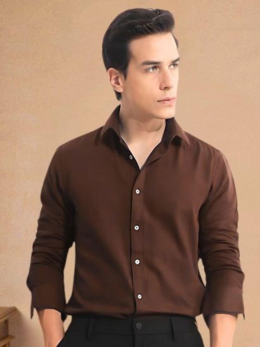 URBANICE Premium Slim Fit Spread Collar Cotton Formal Shirt - Image 1