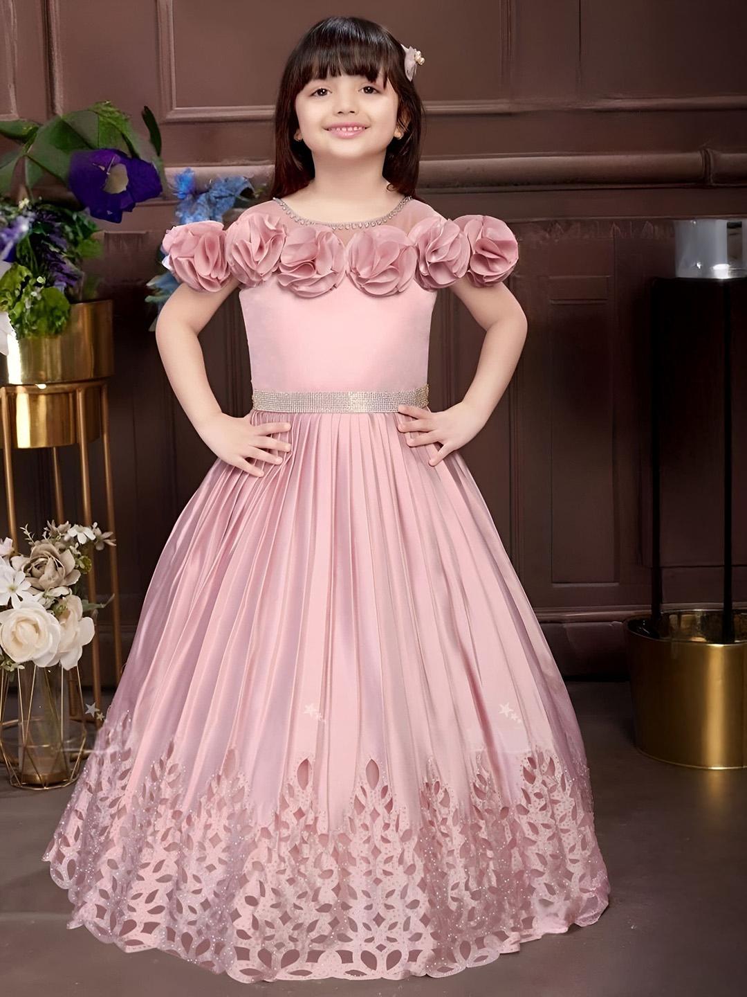 Buy BAESD Girls Floral Satin Gown Maxi Dress - Dresses for Girls 34875372 |  Myntra