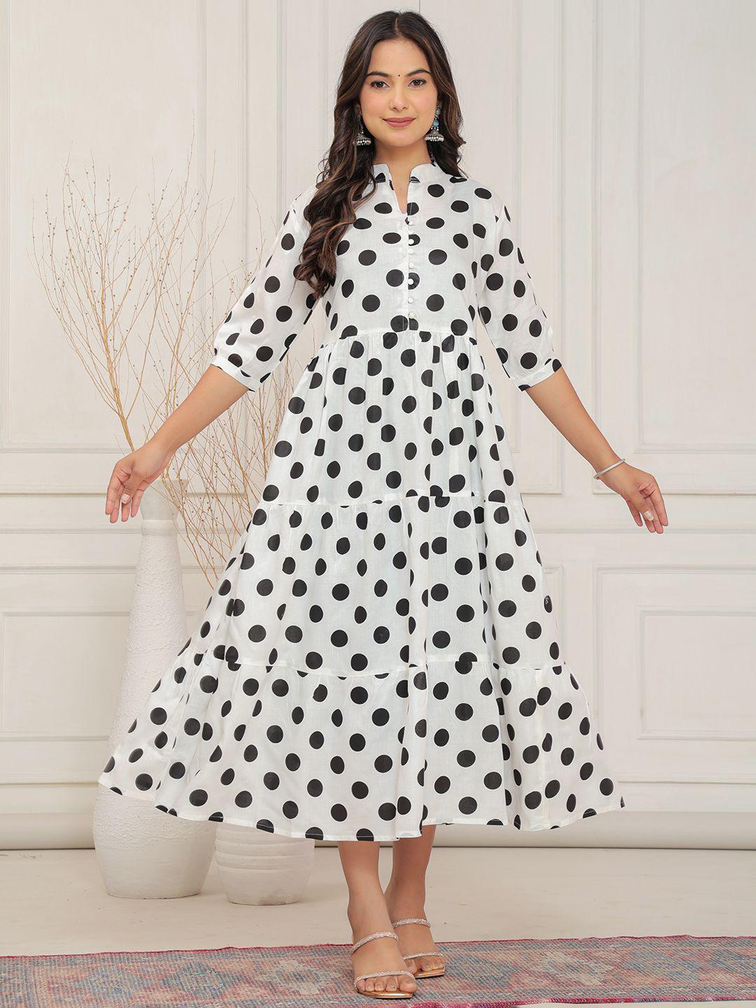 Buy JAHIDA COMFORT WITH STYLE Women Polka Dots Printed Fit-Flare