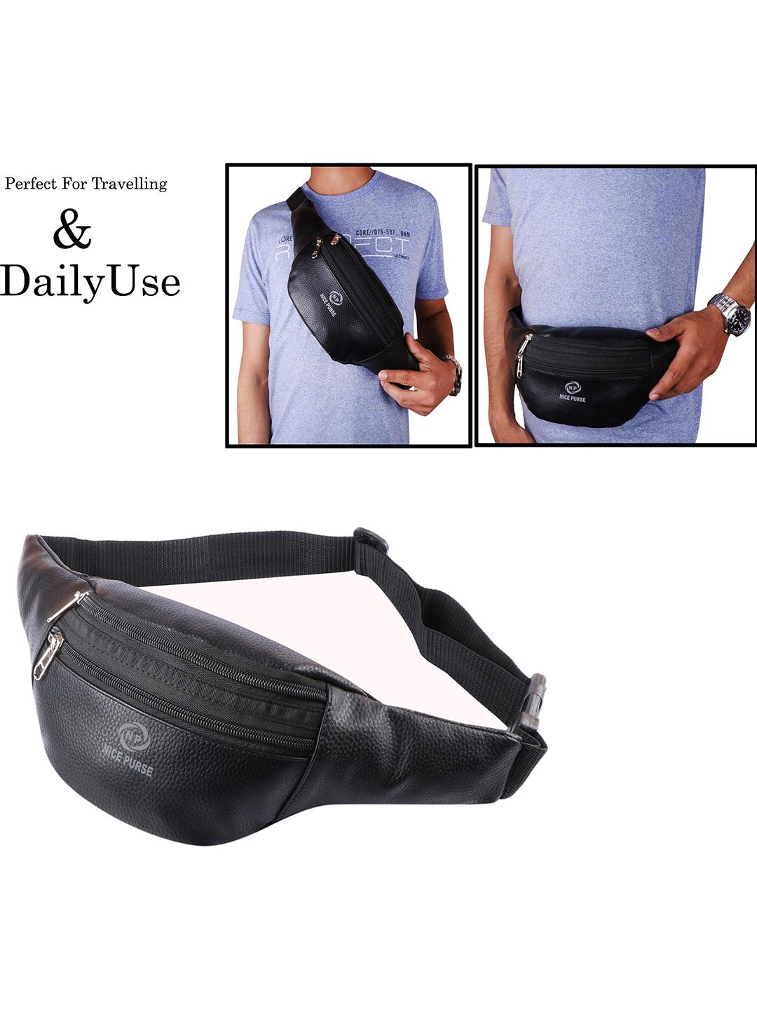 NICE PURSE Men Brand Logo Waist Pouch - Image 1