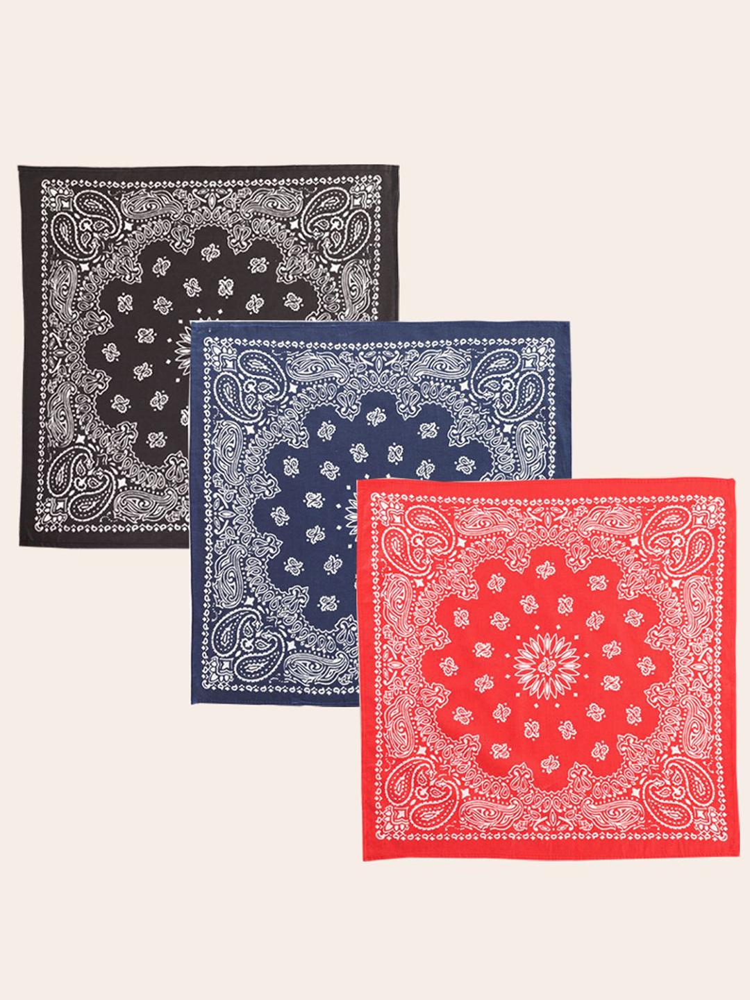 Buy Ravaiyaa Unisex Pack Of 3 Mandala Paisley Printed Pure Cotton