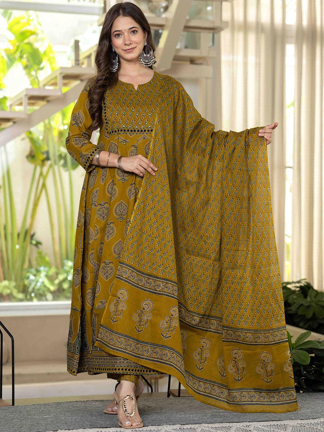 JAIMINI Women Floral Printed Cotton Kurta Set