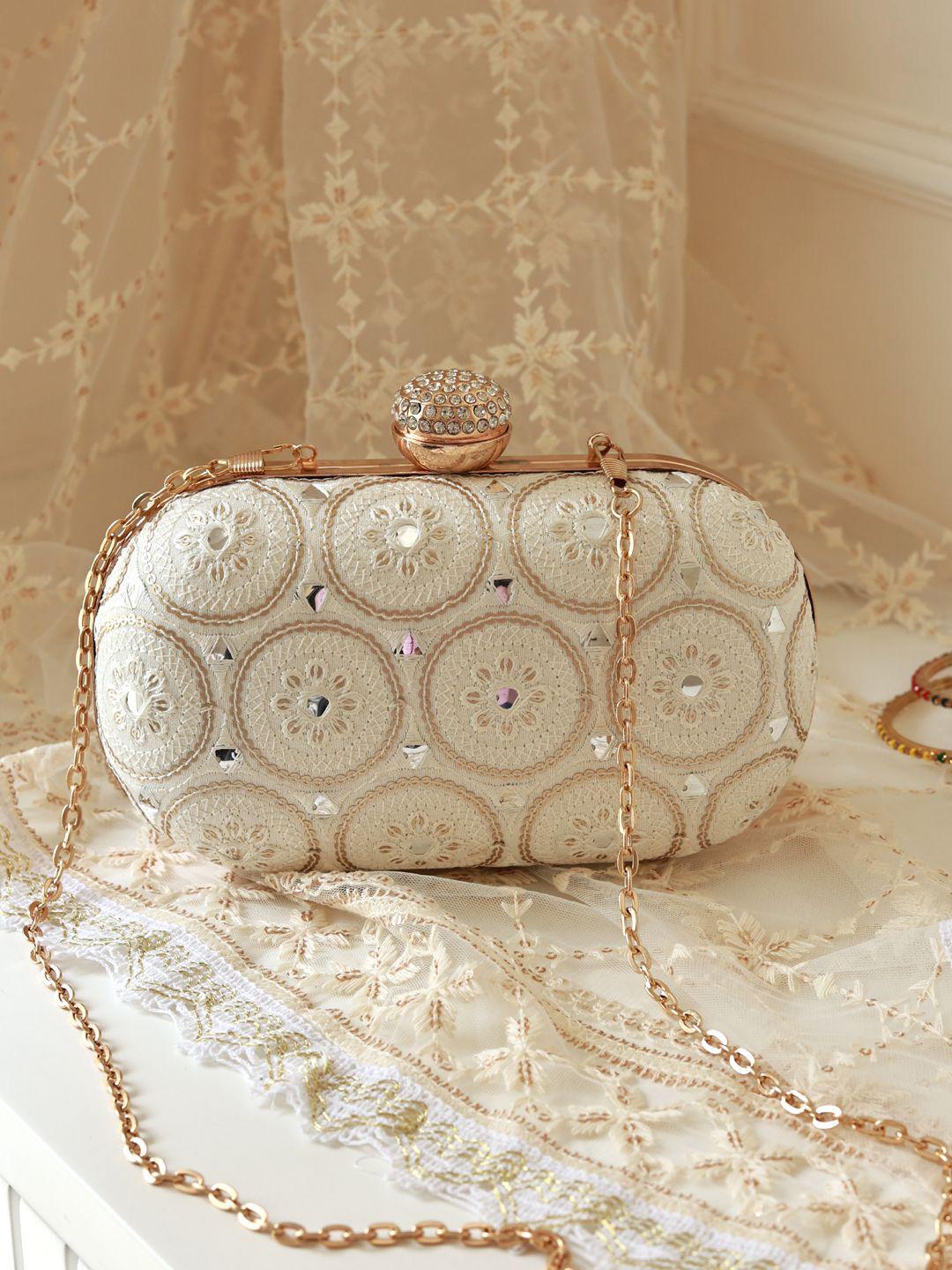 THE TAN CLAN Embroidered Box Clutch