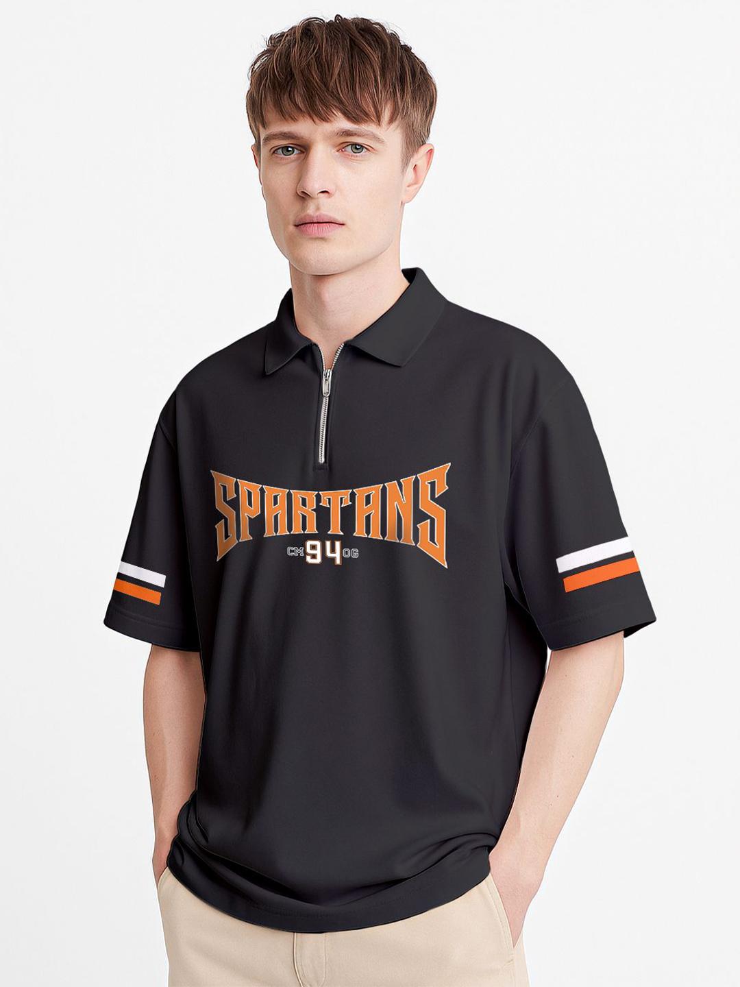 Buy Crazymonk Men Typography Printed Polo Collar Cotton Oversized