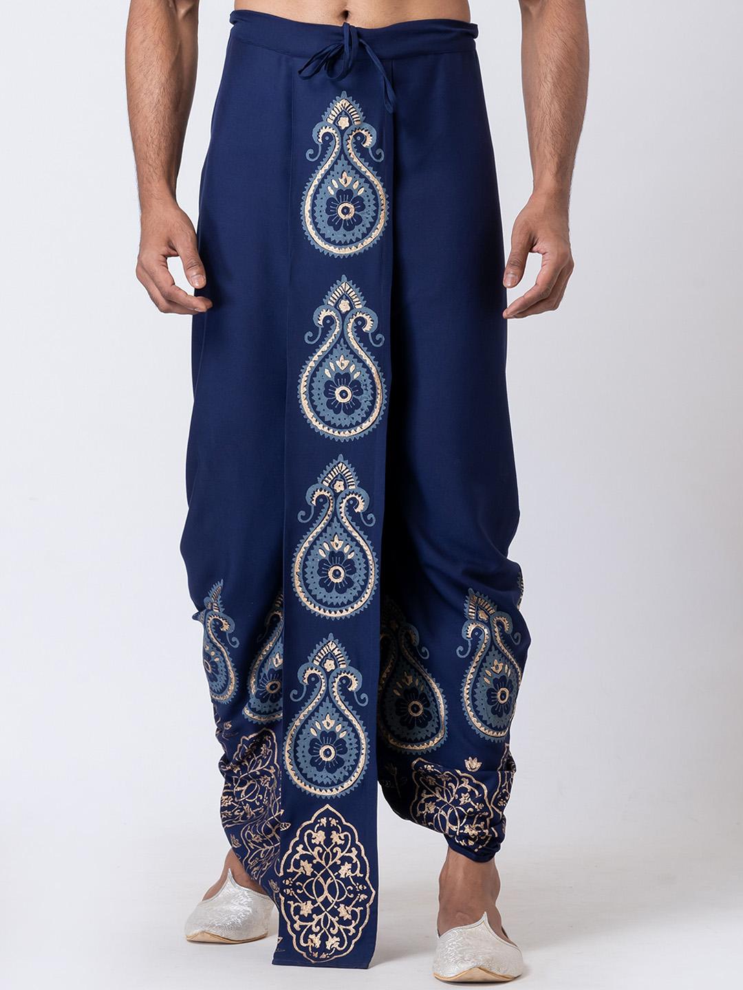 Nakshi Men Printed Pure Cotton Dhotis - Image 1