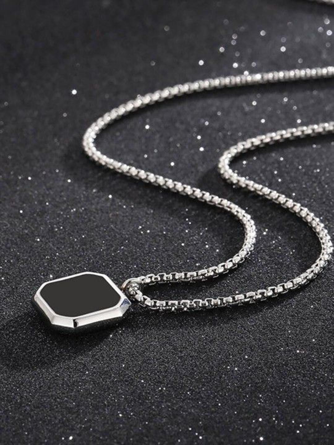 PASU FASHION Silver-Plated Geometric Pendants - Image 1