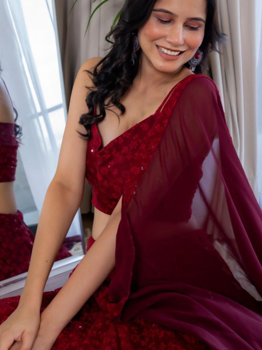 HOUSE OF JAMOTI Sequinned Lehenga Set - Image 1