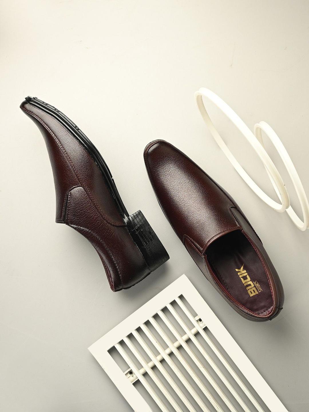BUCIK Men Round Toe Formal Slip-Ons - Image 1