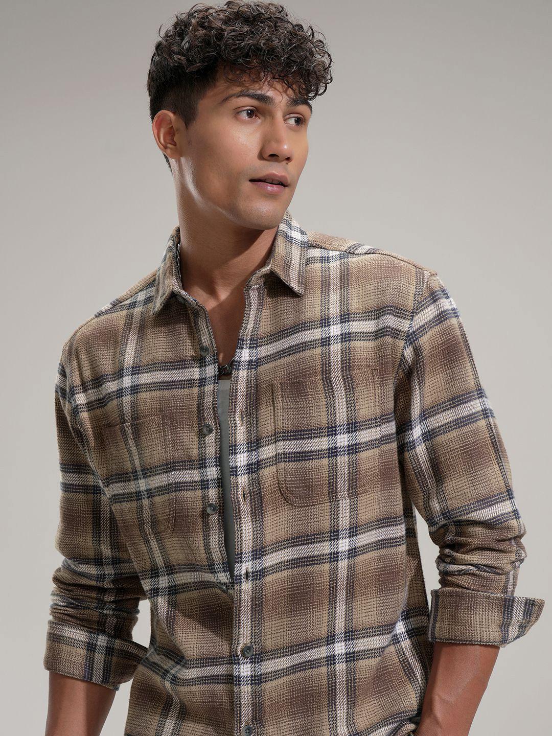 HIGHLANDER Men Comfort Relaxed Fit Checked Shirt - Image 1