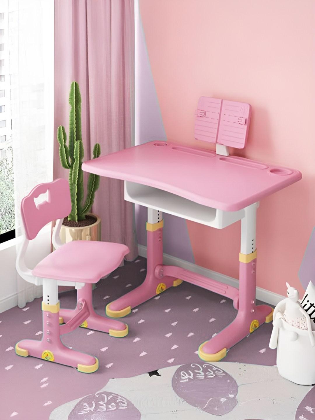 Buy StarAndDaisy Kids Pink Wooden Study Table Chair With