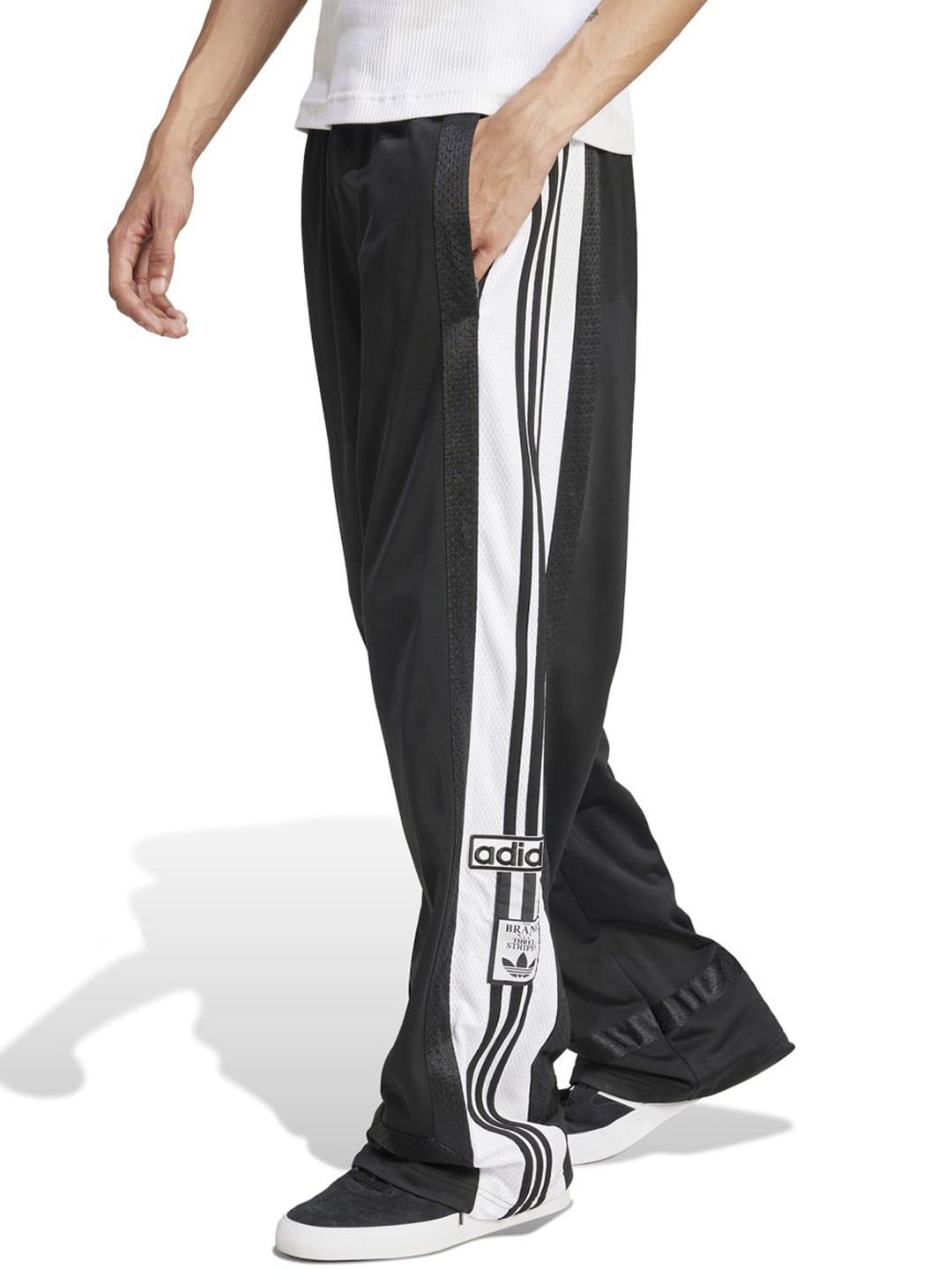 Buy ADIDAS Originals Men Striped Relaxed-Fit Mid-Rise Track Pants