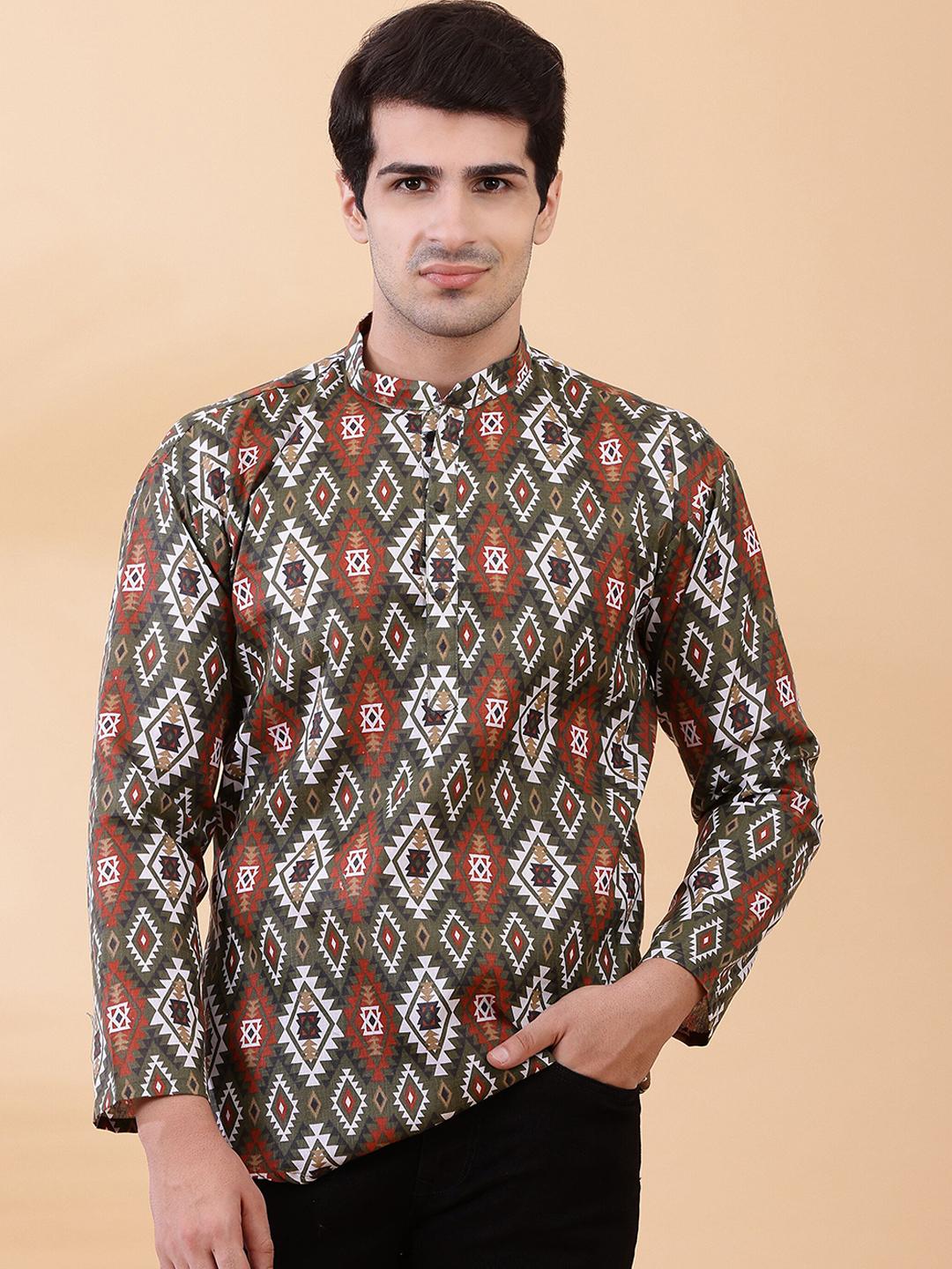 Shiv Leela Men Ethnic Motifs Printed Indie Prints Kurta - Image 1