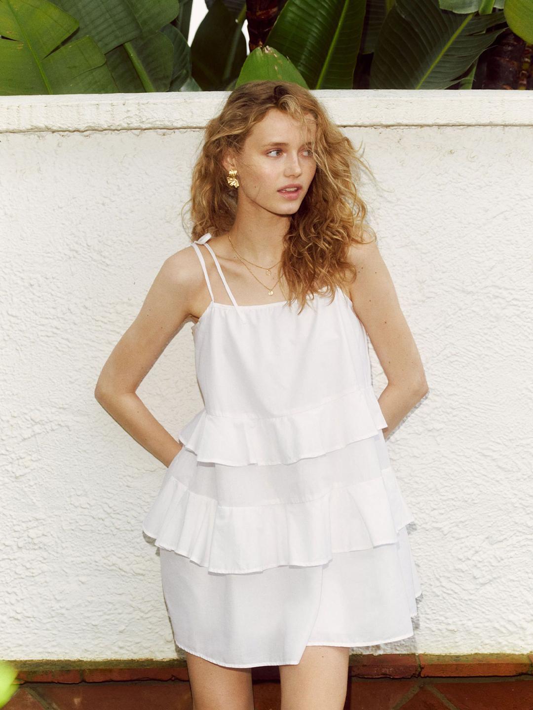 h&m tie strap cotton dress Tie-strap cotton dress