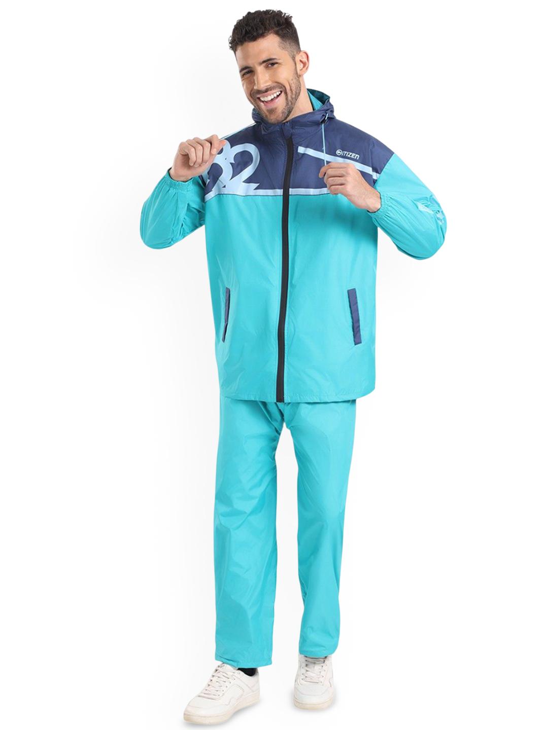 Buy Citizen CR018 Polyster Long Sleeves Solid Raincoat For Men