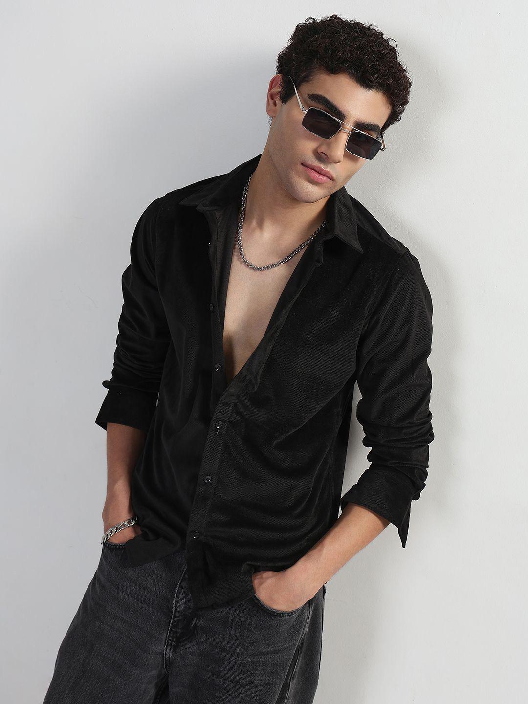 masu 24aw VELVET SHIRT - BLACK 20 Stylish Models of Black