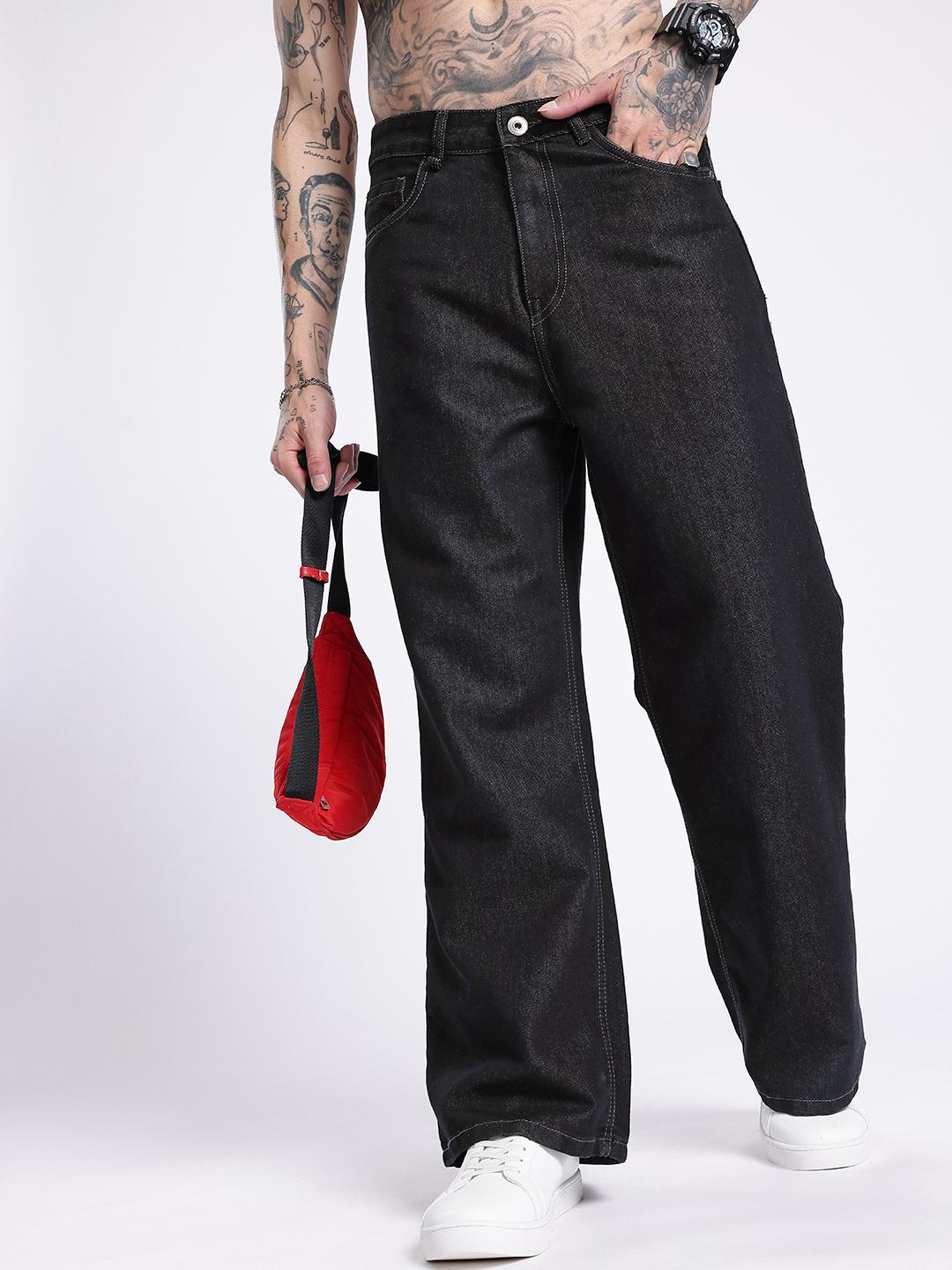 glitchez Men Loose Bootcut Fit Jeans