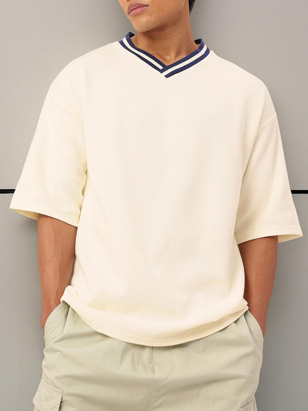 Buy glitchez V-Neck Drop-Shoulder Oversized T-shirt - Tshirts for