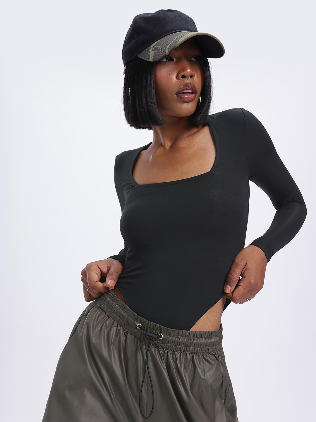 Buy glitchez Scoop Neck High-Cut Bodysuit - Bodysuit for Women