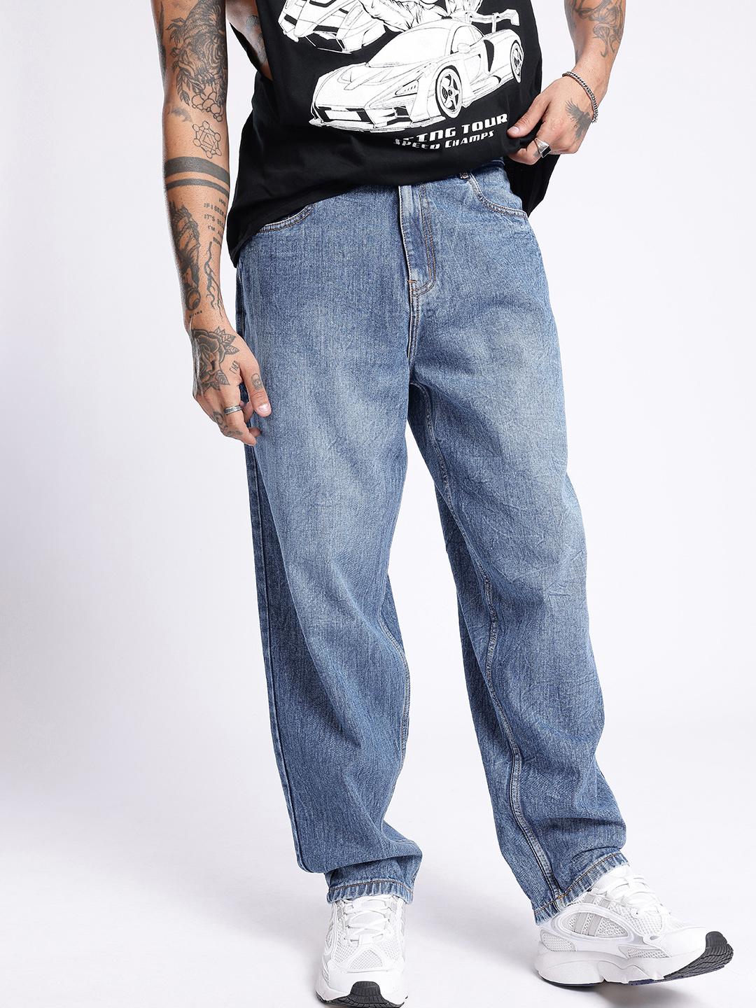 glitchez Men Heavy Fade Skater Jeans