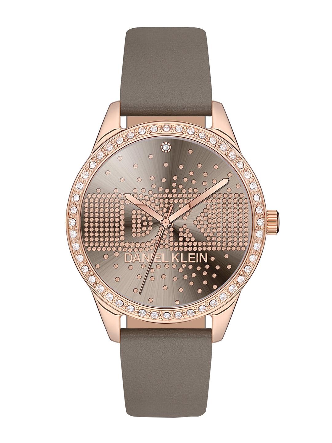 Daniel Klein Women's Leather-Strap Analogue Watch DK.1.12696-6 at ₹1,200 (80% Off) – Myntra