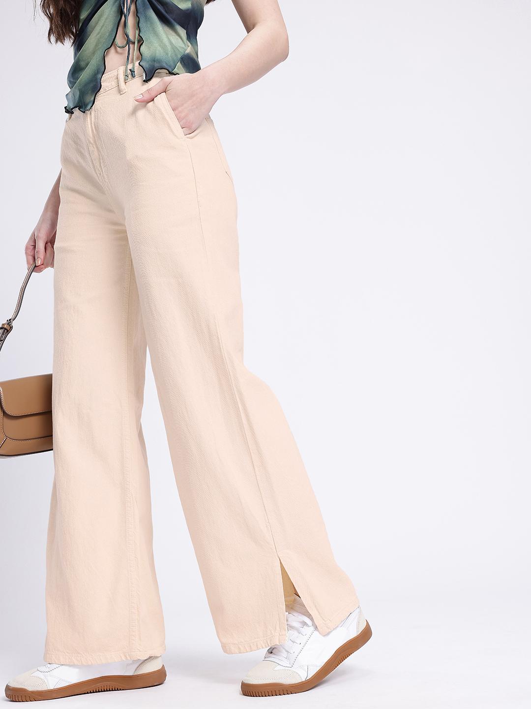 Buy glitchez Women Wide Leg High-Rise Slit Jeans - Jeans for Women