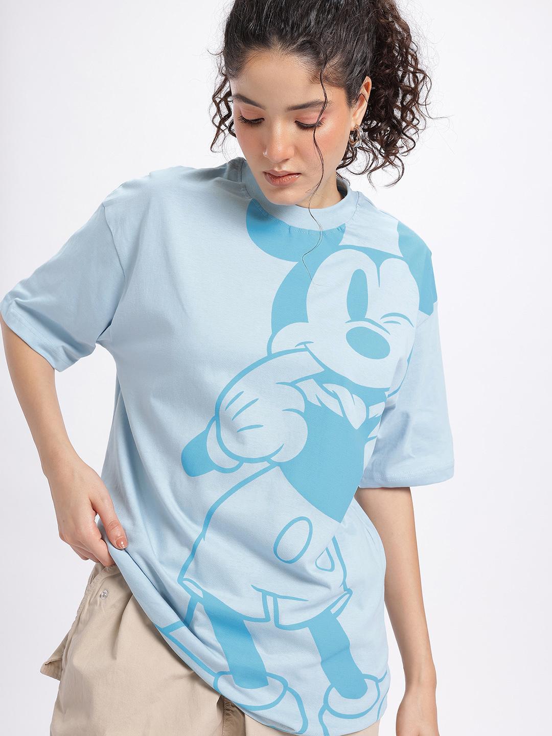 Buy Disney by Glitchez Disney Print Drop-Shoulder Sleeves Pure