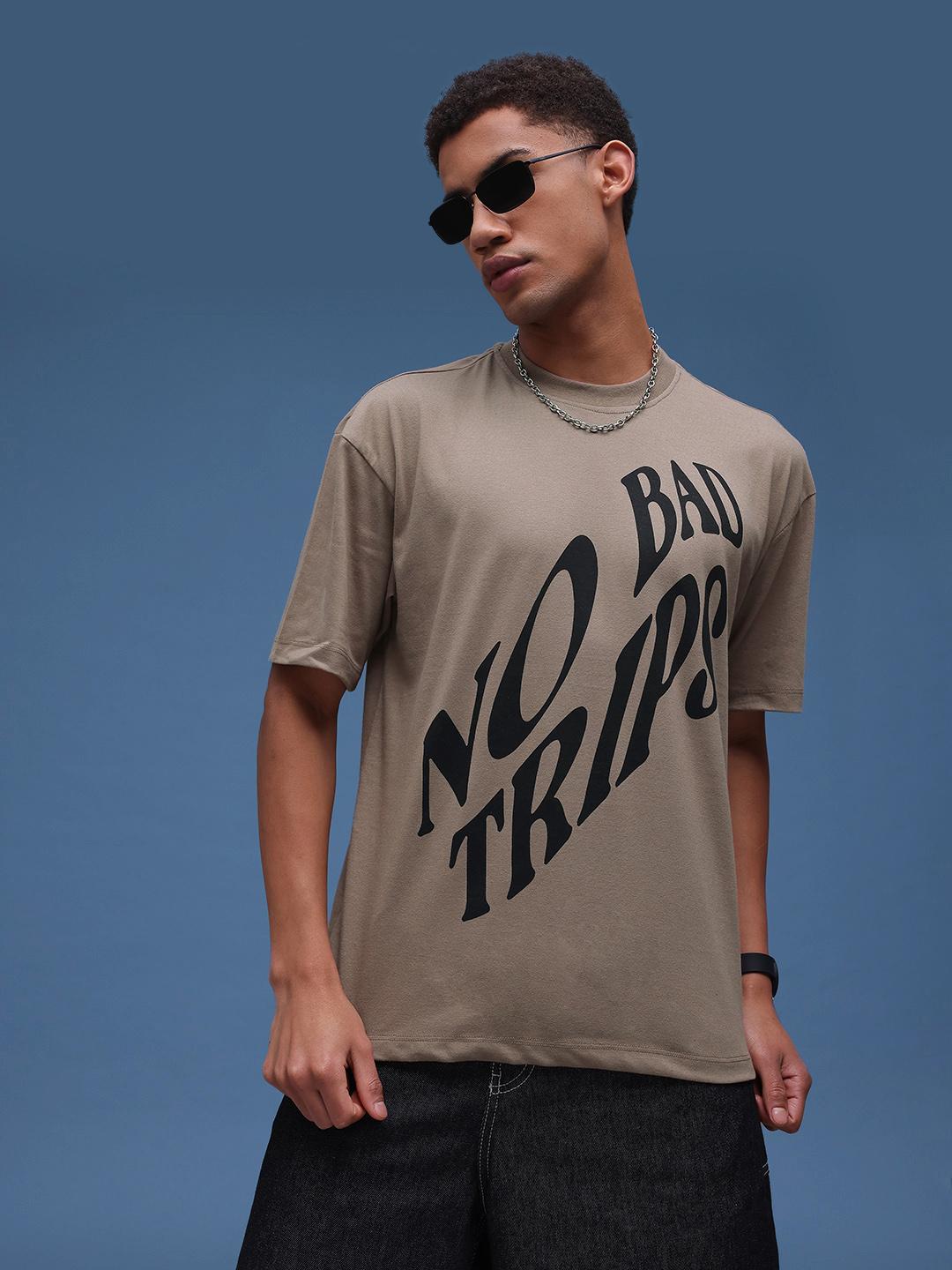 Buy glitchez Digital Distort Oversized Fit Printed T-shirt